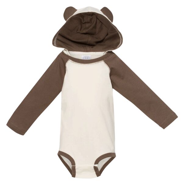 Infant Long Sleeve Fine Jersey Bodysuit With Ears Thumbnail