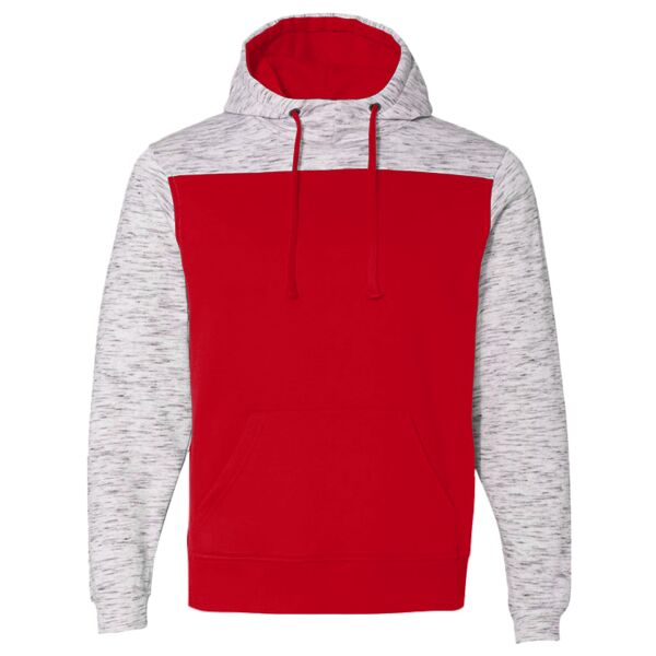 Adult Melange Color Blocked Hooded Sweatshirt Thumbnail