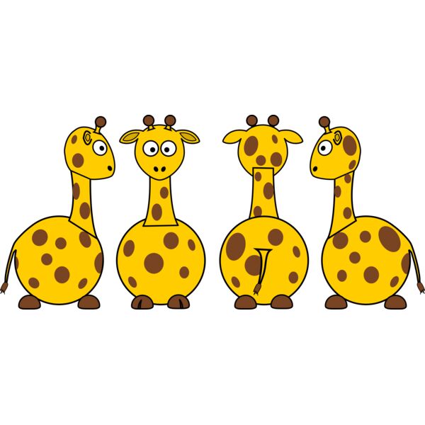 tobias Cartoon Giraffe  front back and side views  Thumbnail