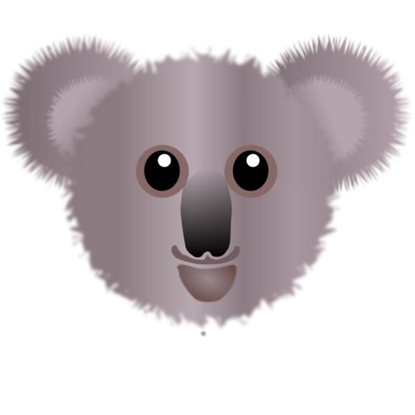 Koala 001 Face Cartoon Grey Thumbnail