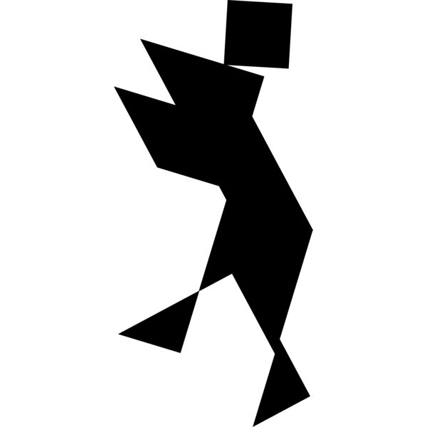Tangram shape people 10 black Thumbnail