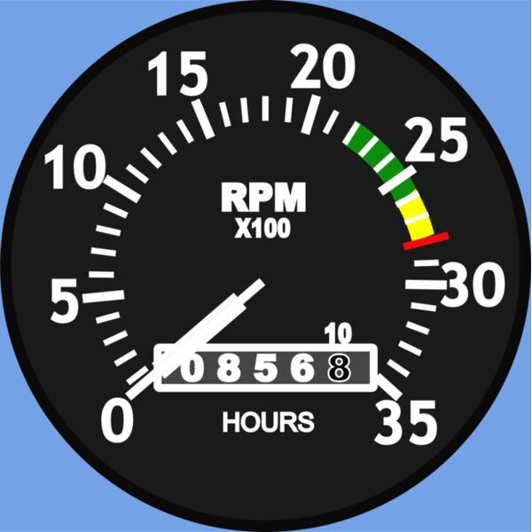 Startright Cessna Type Aircraft Tachometer Thumbnail