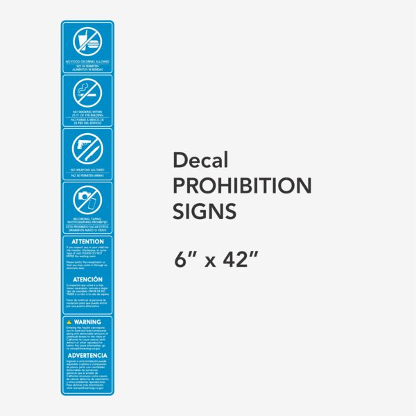 Decal PROHIBITIONS SIGNS 6"x42" Thumbnail