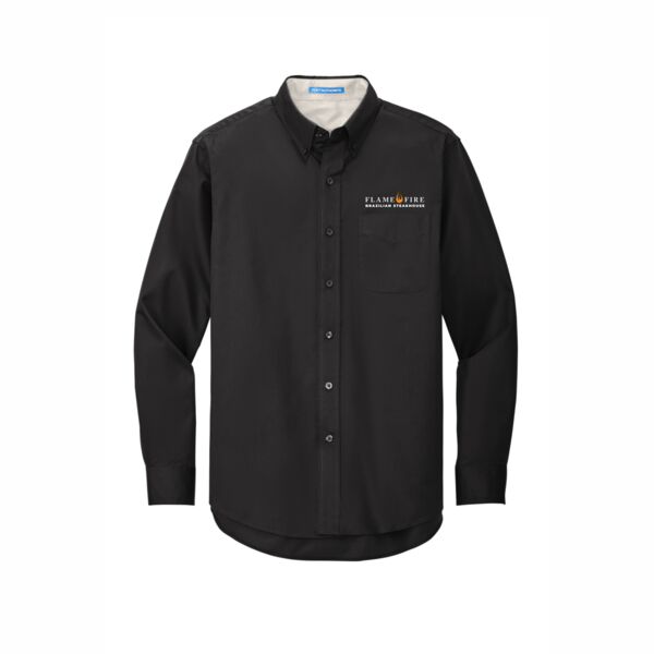 SERVER SHIRT-S608 PORT AUTHORITY LONG SLEEVE EASY CARE SHIRT EMBROIDERED LEFT CHEST Thumbnail