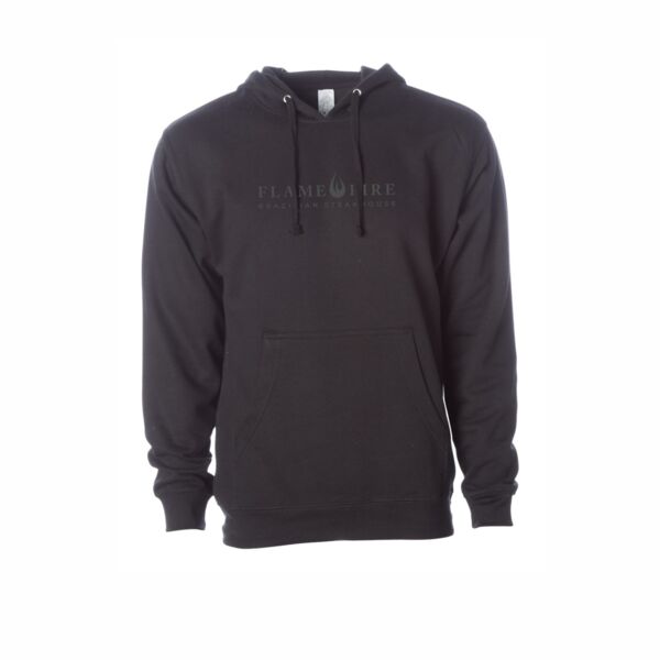 BLACK HOODIE - SS4500 INDEPENDENT TRADING CO. HOODED SWEATSHIRT SCREEN PRINTED FRONT Thumbnail