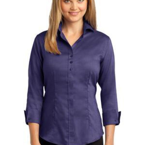 RH69 Red House® Ladies 3/4-Sleeve Nailhead Non-Iron Button-Down Shirt Thumbnail