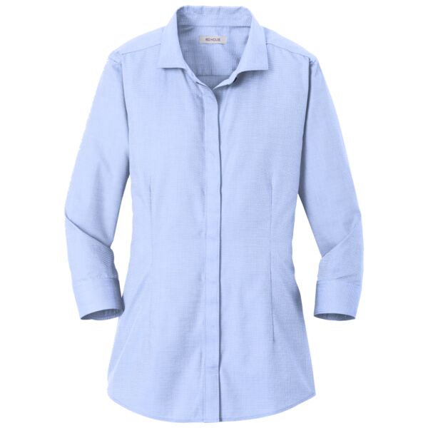 (KM) Ladies 3/4 Sleeve Nailhead Non Iron Shirt Thumbnail