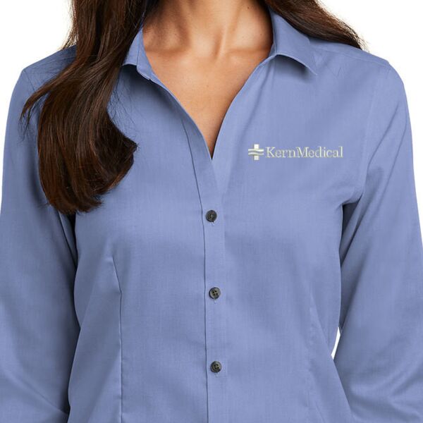 (KM) Ladies Pinpoint Oxford Non Iron Shirt Thumbnail